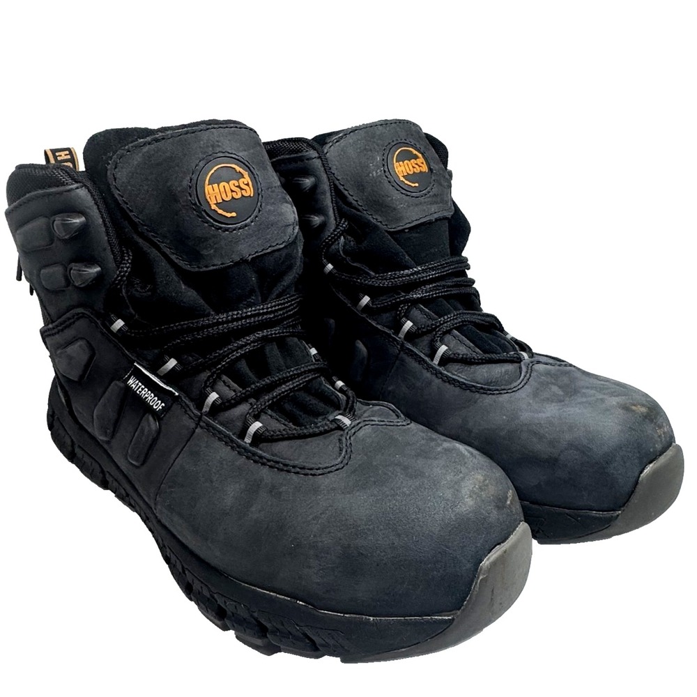 Hoss Boot Company Men's 11 M Black Waterproof Composite Toe Work Boots ASTM EH